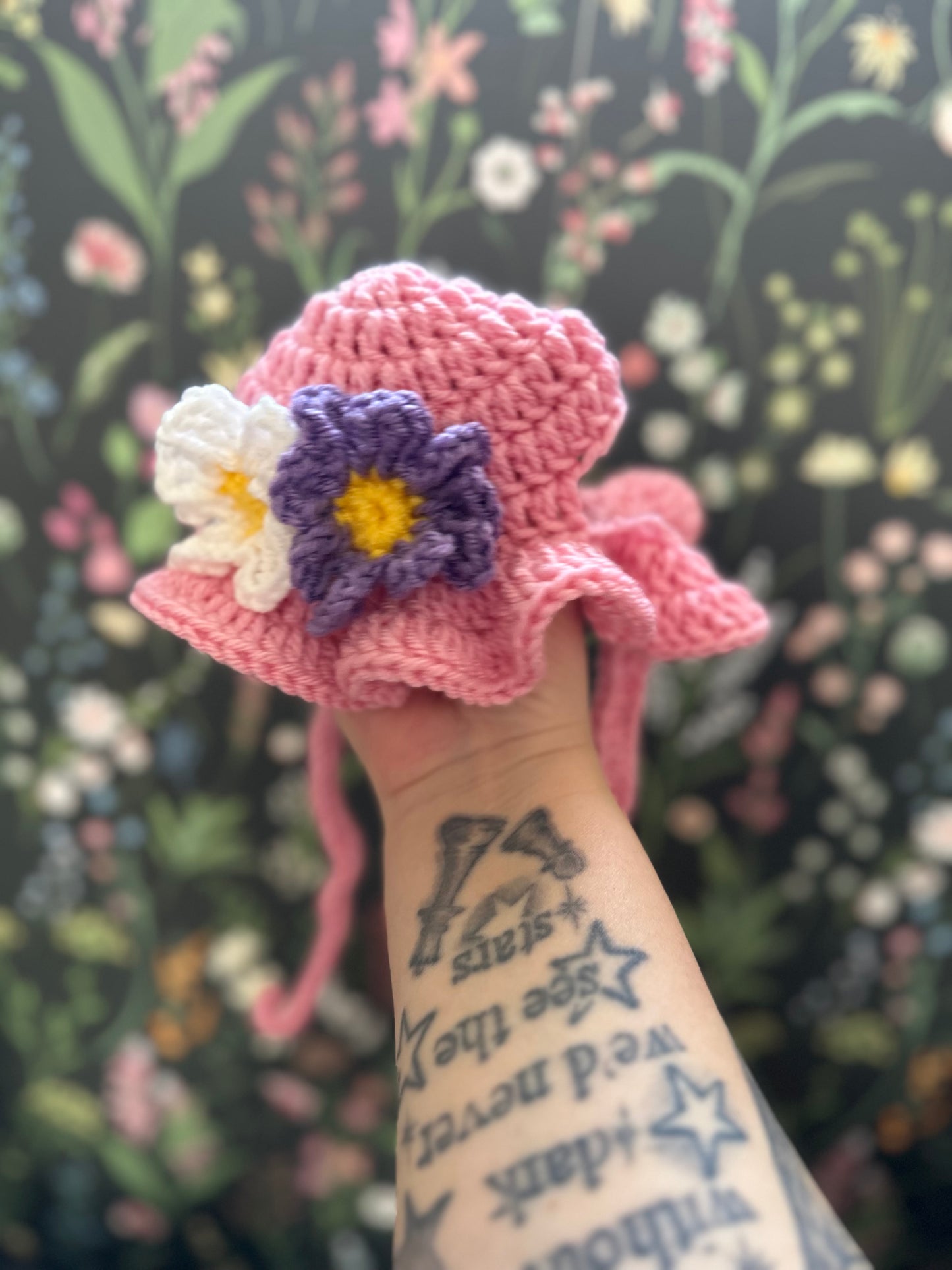 Pink Spring Bucket Pupper Beanie