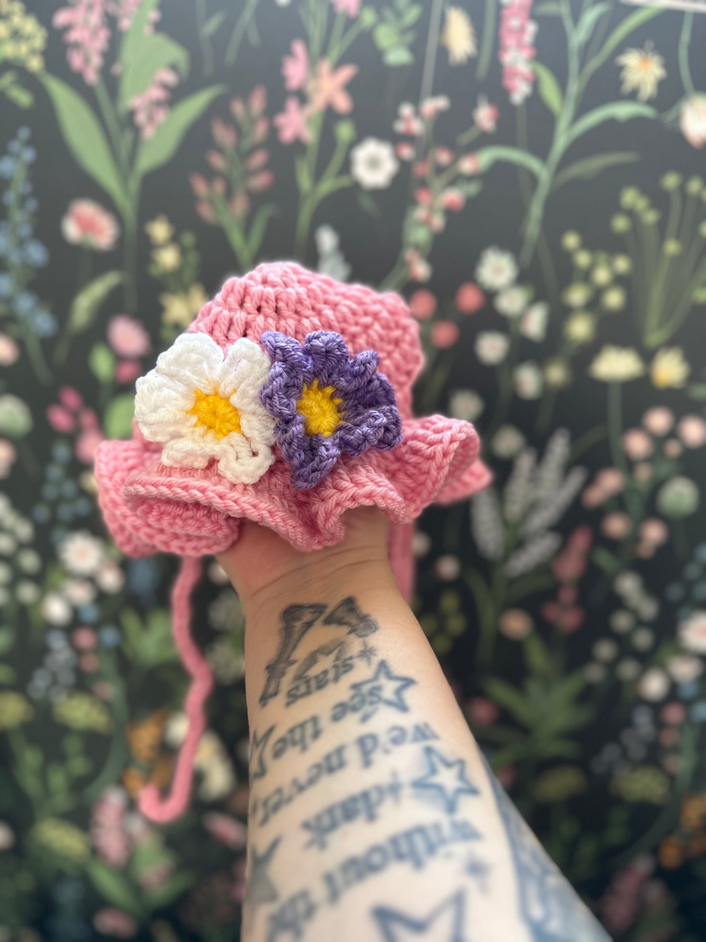 Pink Spring Bucket Pupper Beanie
