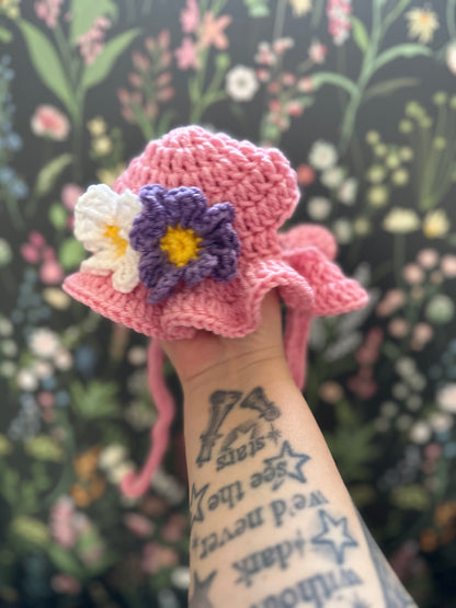 Pink Spring Bucket Pupper Beanie