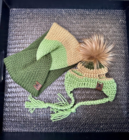 For the Love of Greens Matching Mommy Headband & Pupper Beanie