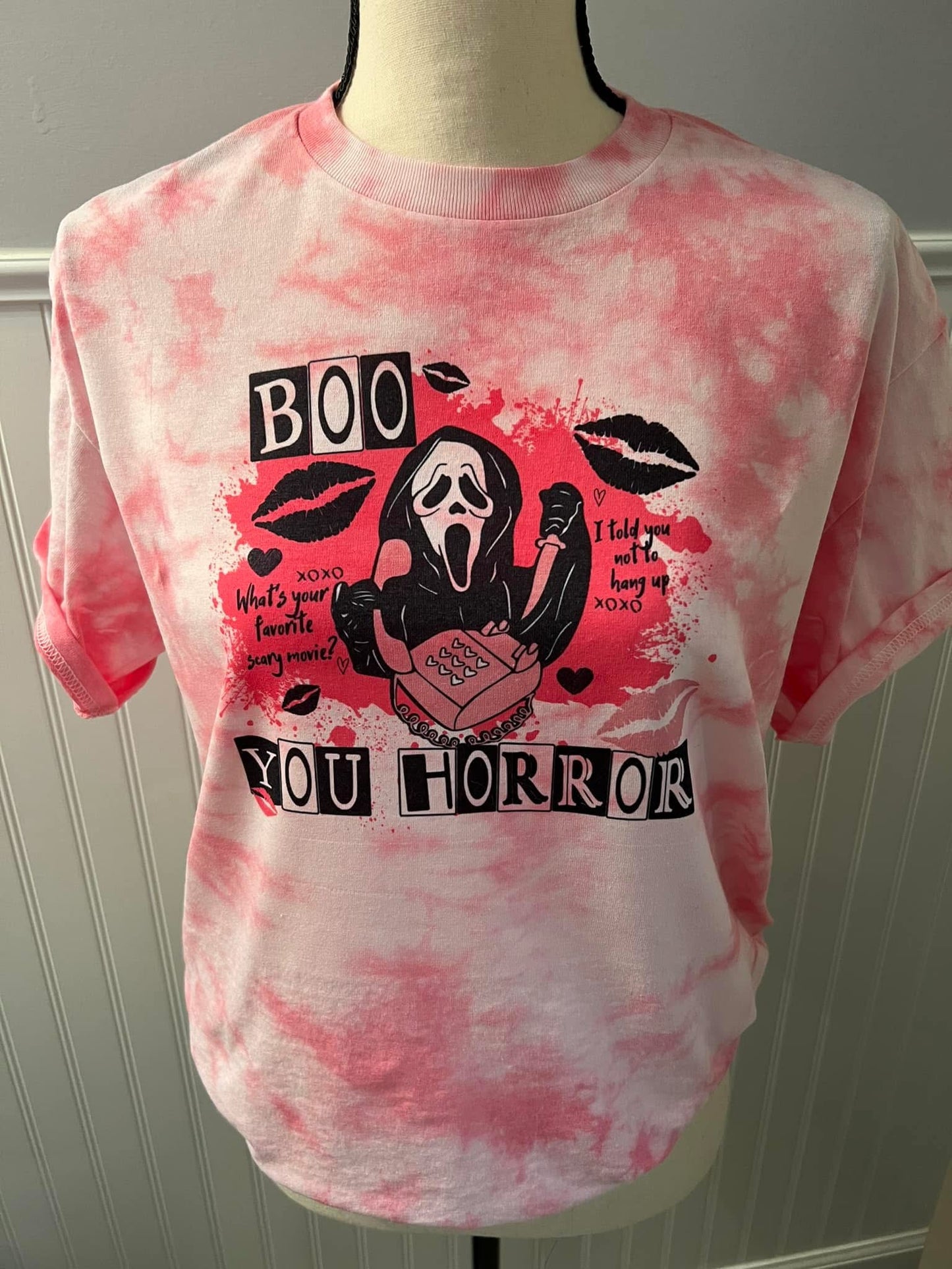 Large Boo You Horror tie-dye Tshirt