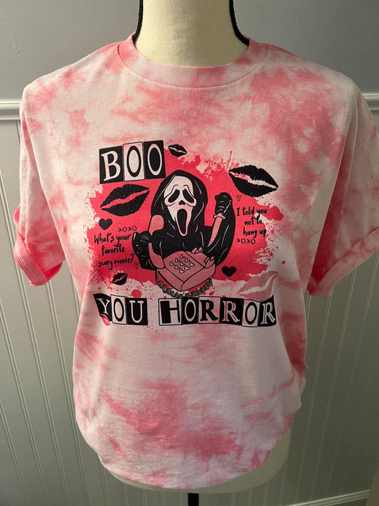 Large Boo You Horror tie-dye Tshirt