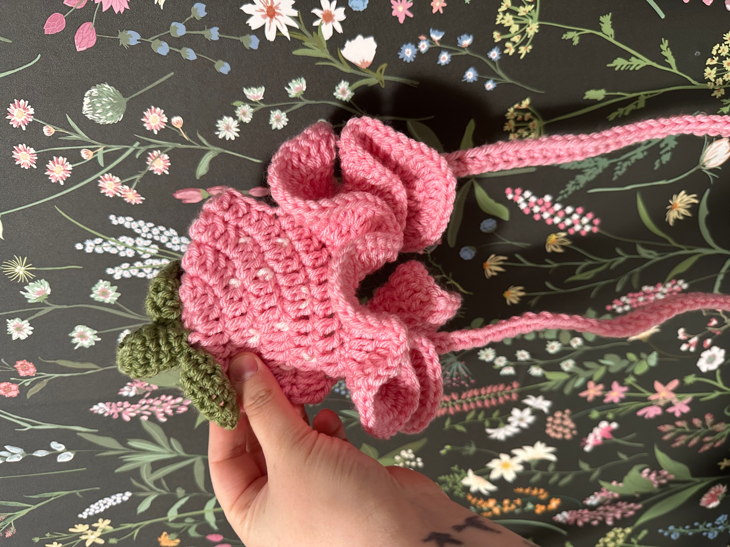 Pink Strawberry Bucket Pet Beanie