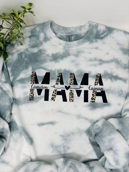 Mama Tie-dye Crewneck Sweater